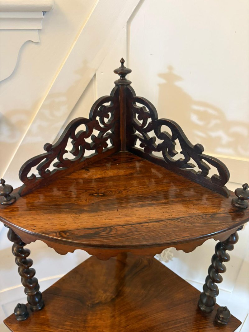 Superb Quality Antique Victorian 4 Tier Rosewood Corner Whatnot - Image 5